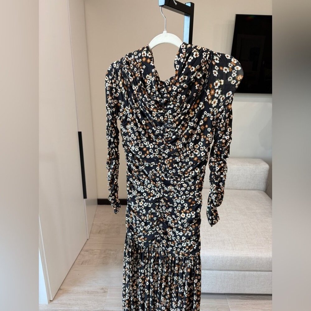 Farm Rio: Black Tiny Flowers Long SleeveMaxi Dress - Picture 11 of 15